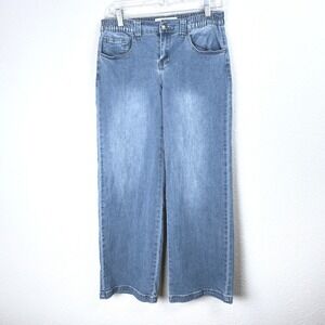 Gogo Jeans Womens Blue Jeans Size 9/29 Light Wash Wide Leg High Rise Skater